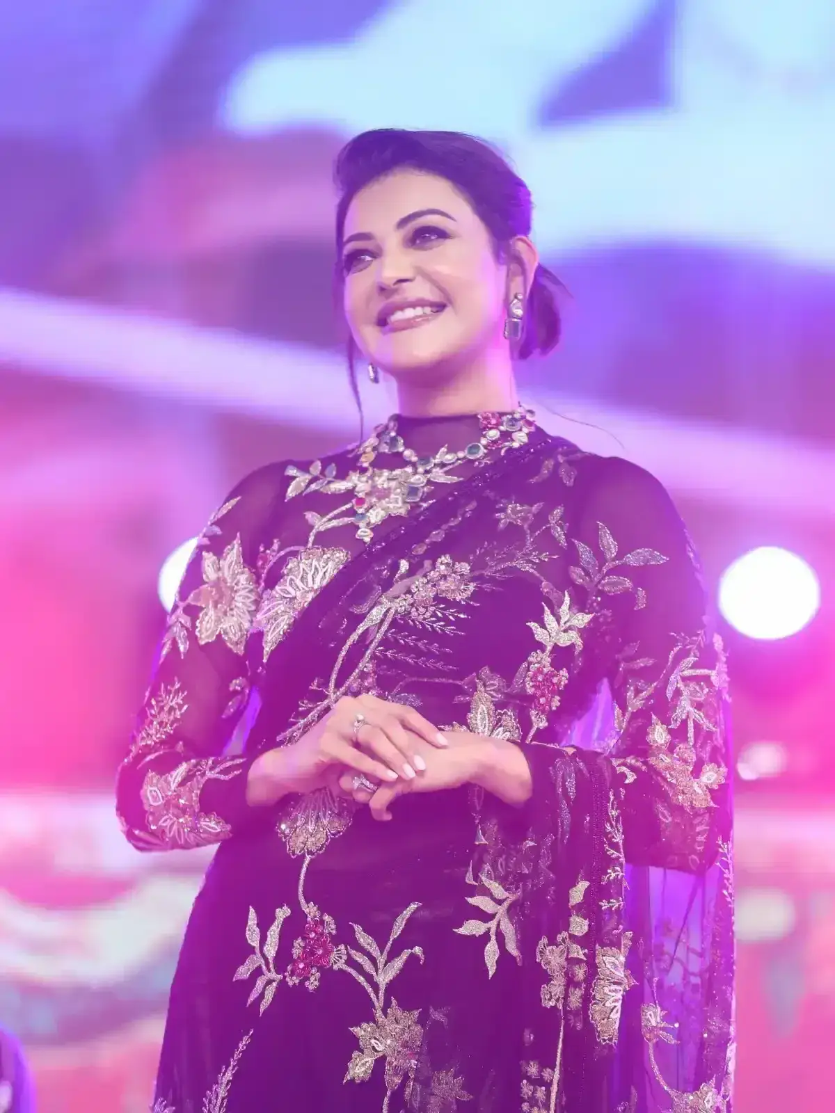 Kajal Aggarwal In Black Saree At Bhagavanth Kesari Movie Launch